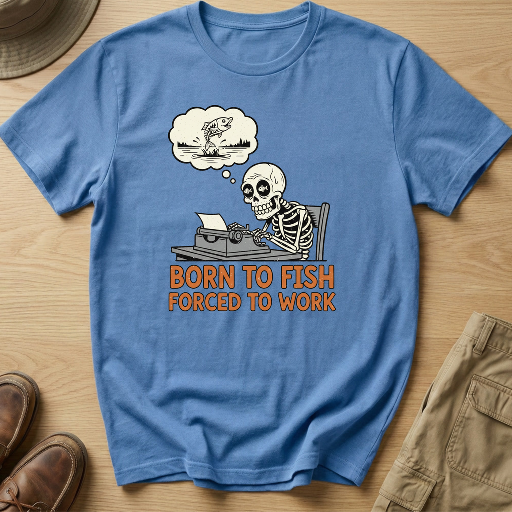 BORN TO FISH FORCED TO WORK T-Shirt