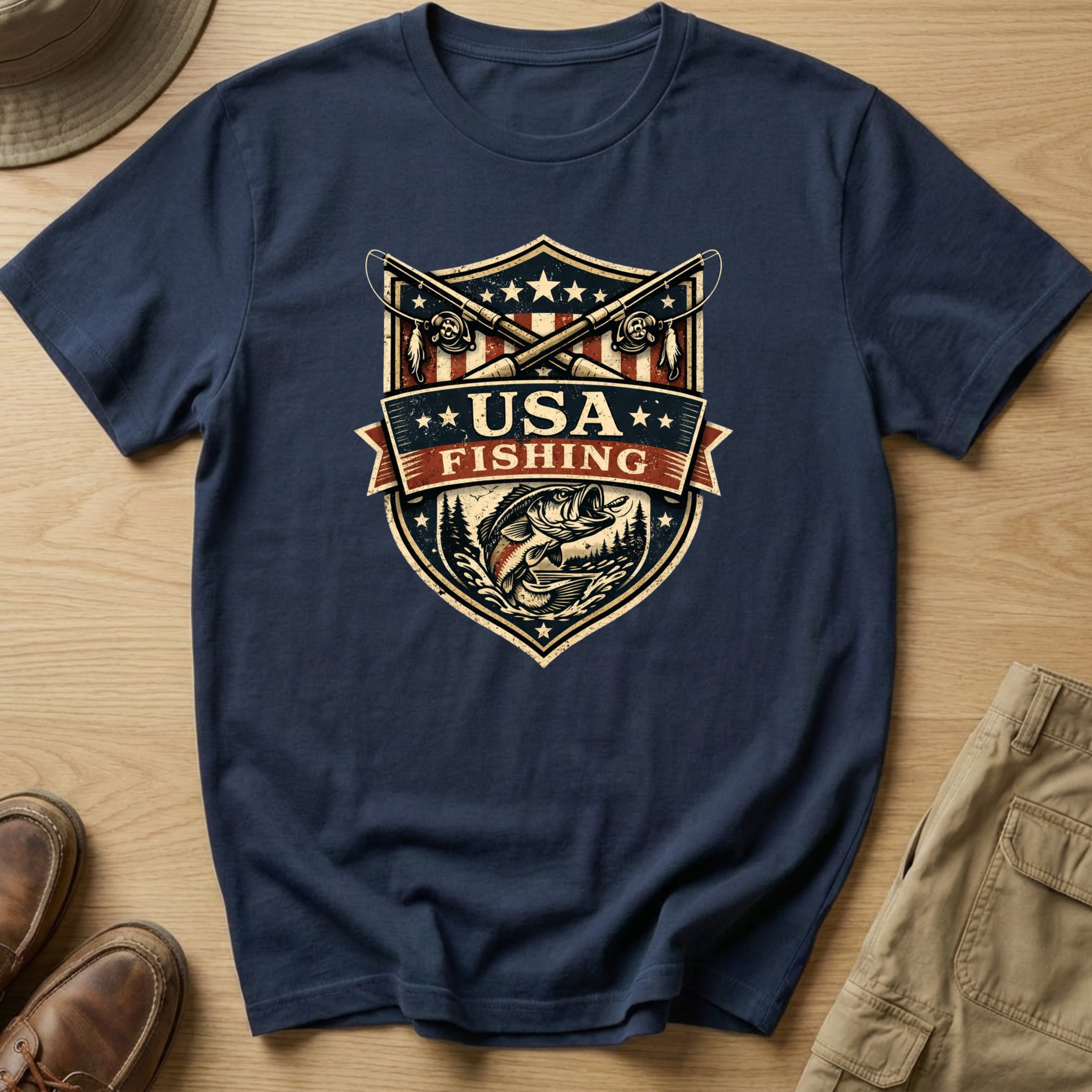 USA FISHING SHIELD T-Shirt