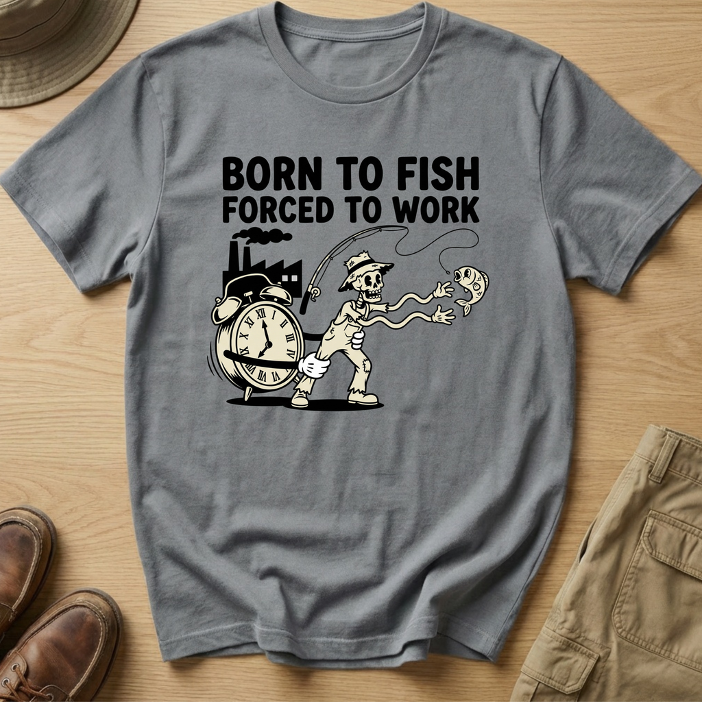 BORN TO FISH FORCED TO WORK T-Shirt