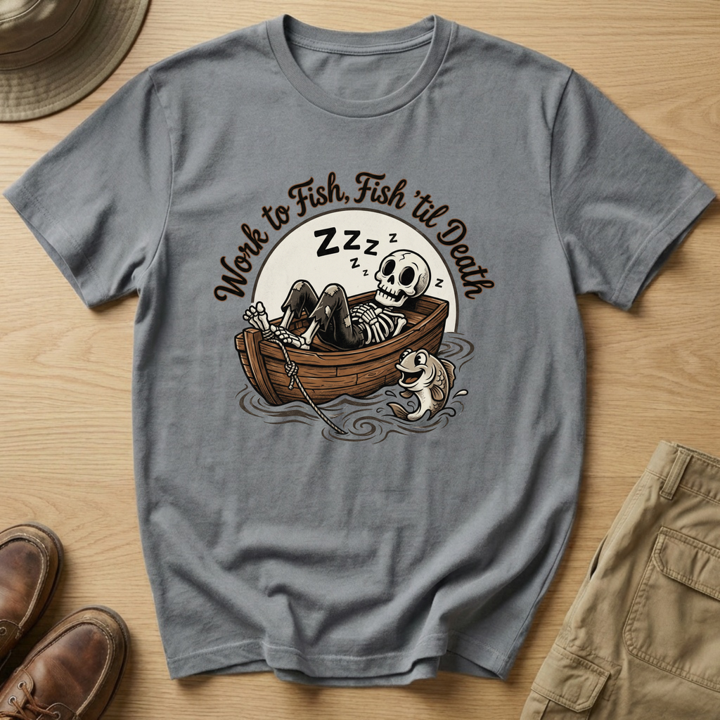 WORK TO FISH, FISH TIL DEATH T-Shirt