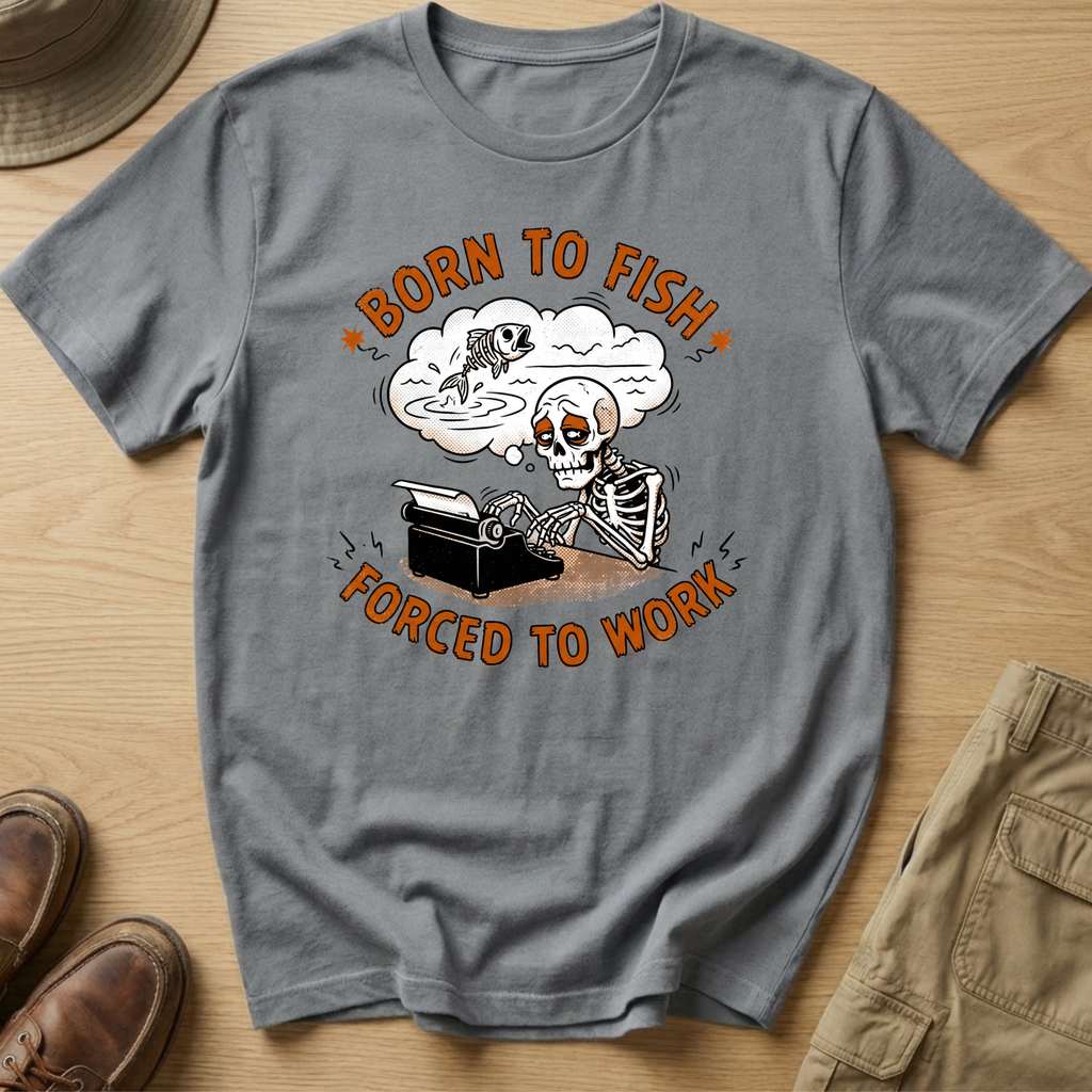 BORN TO FISH FORCED TO WORK T-Shirt