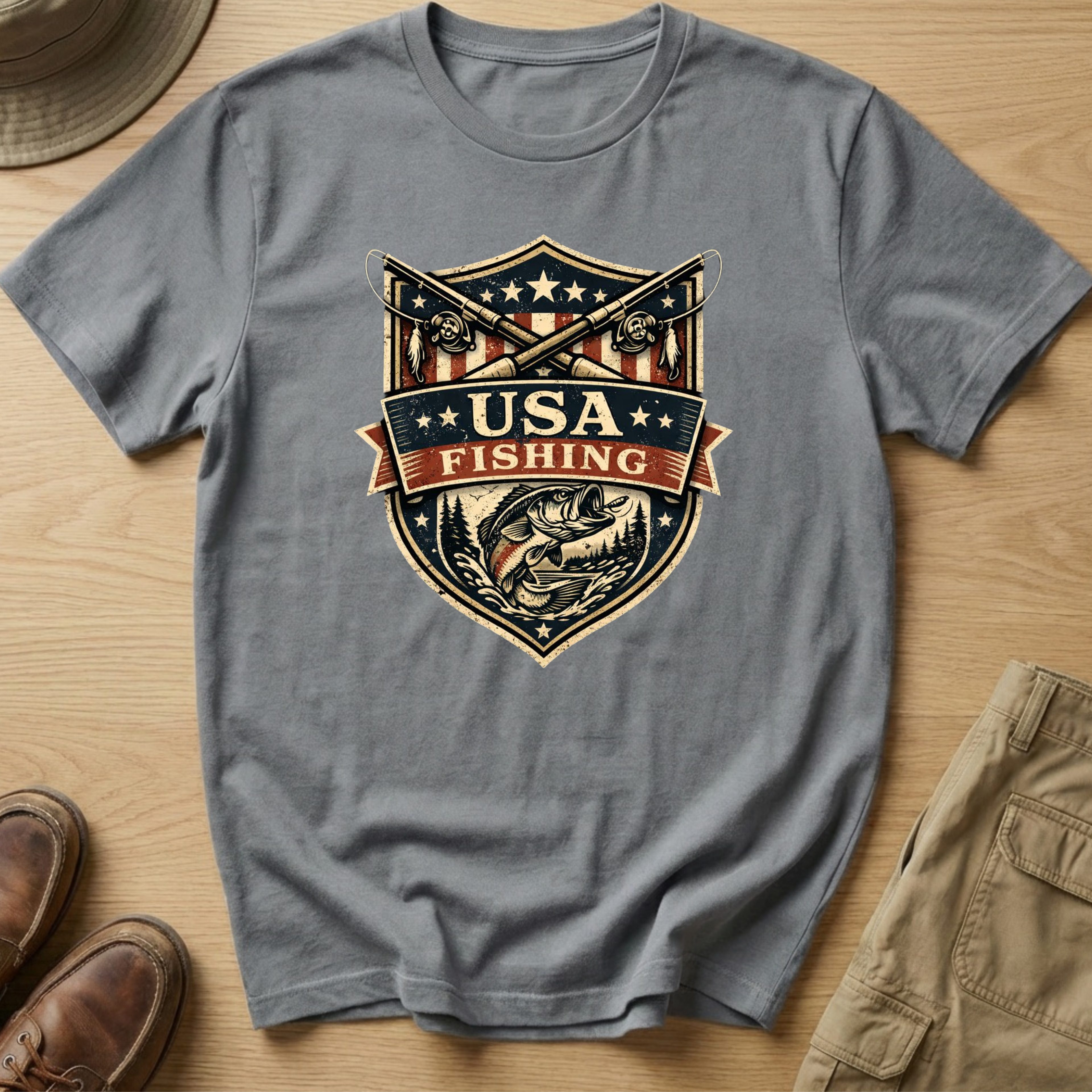 USA FISHING SHIELD T-Shirt