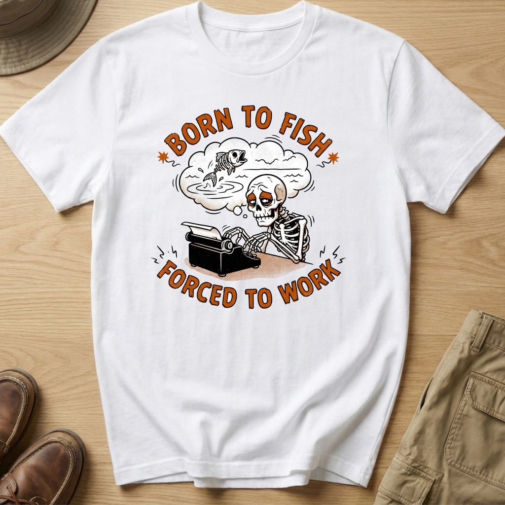 BORN TO FISH FORCED TO WORK T-Shirt
