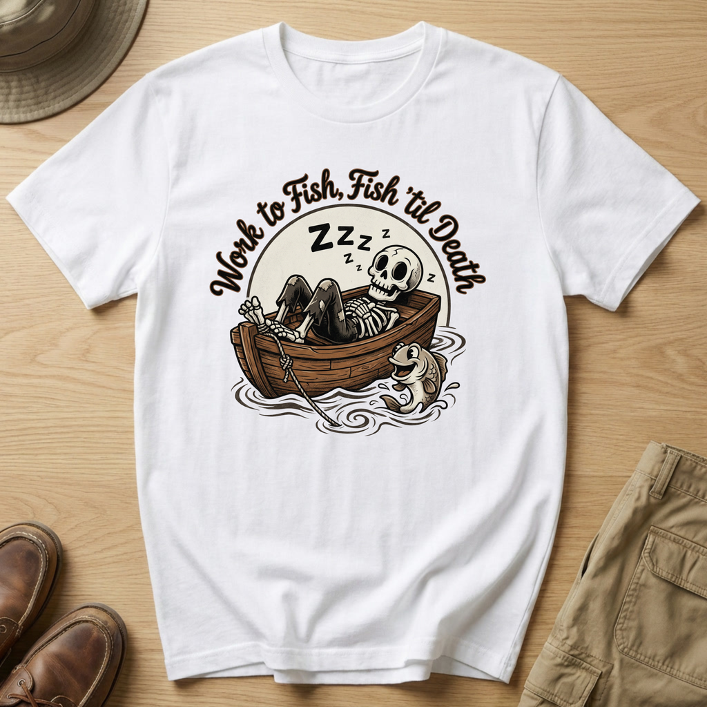 WORK TO FISH, FISH TIL DEATH T-Shirt
