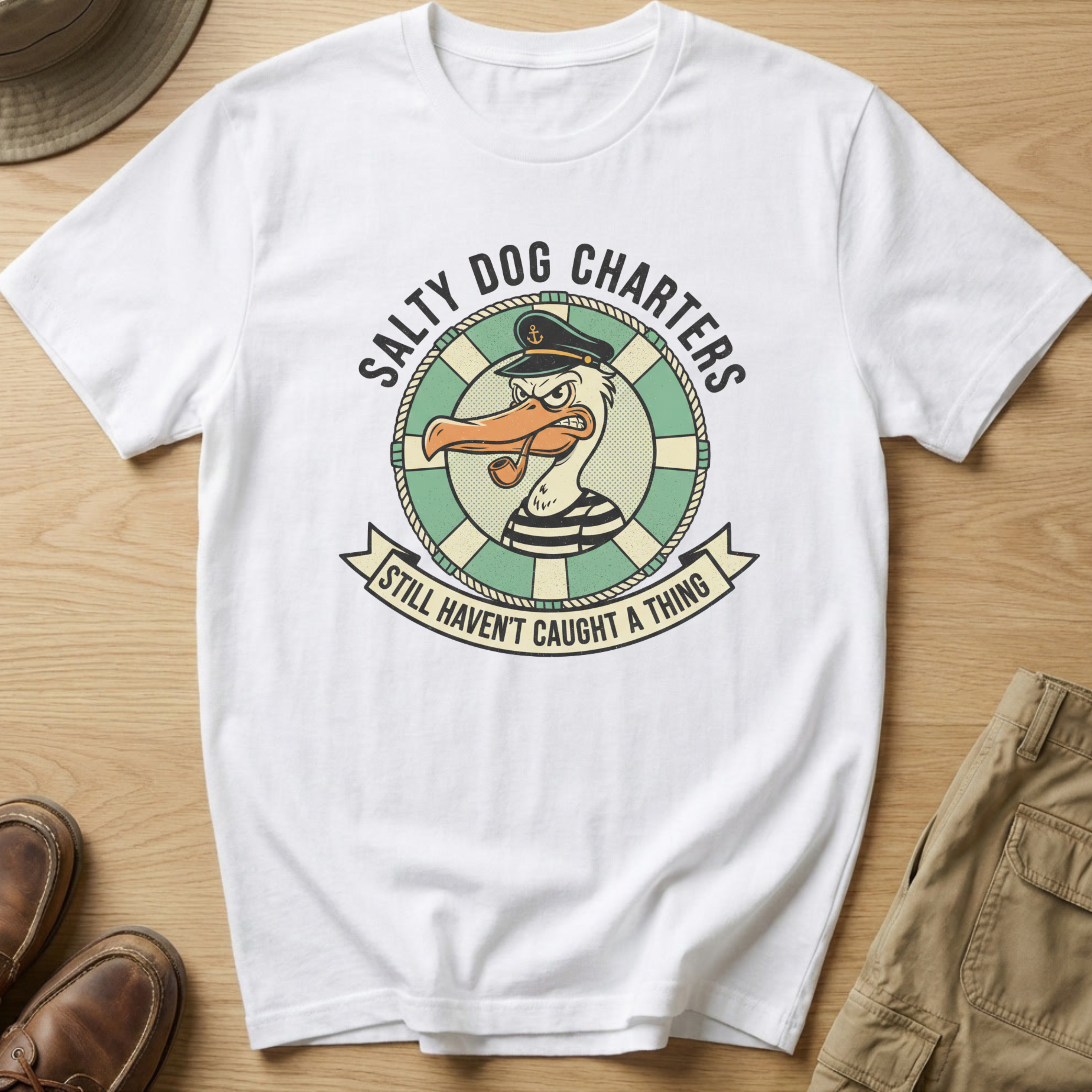 SALTY DOG CHARTERS BADGE T-Shirt